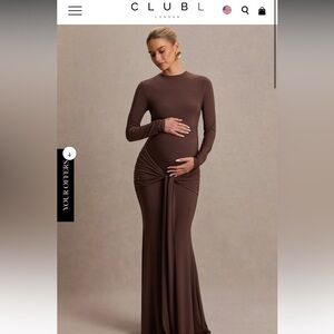 Elegant Brown Maternity Dress Club London